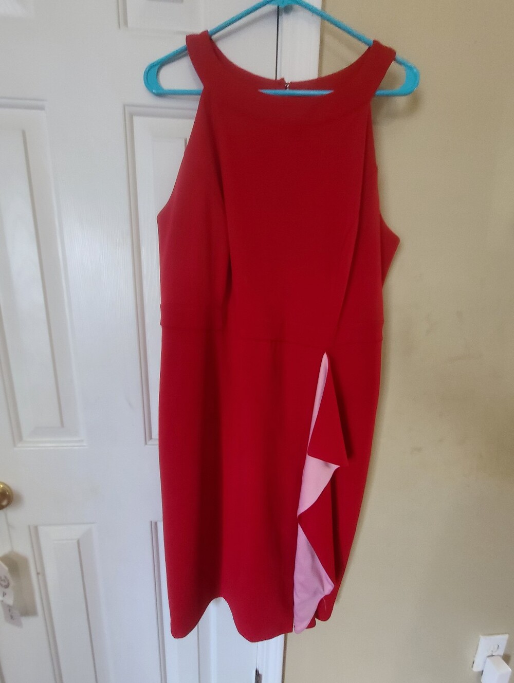 Red Dress Ruffle Bottom